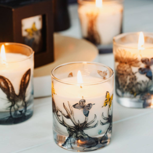 scented lighted candle